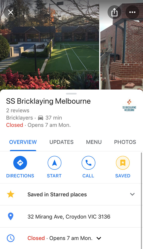 Google My Business for Tradies maps